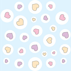 Pastel colorful Cute hearts seamless pattern design