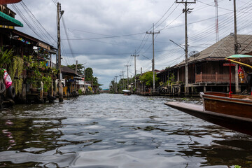 Floating street on a river market in Thailand