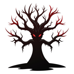 Creepy Haunted Tree Illustration for Halloween Design