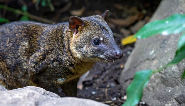 Close-up of a Spotted Genet.