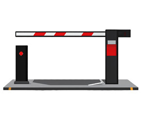 Flat Parking Toll Gate Barrier Icon, PNG Transparent 
