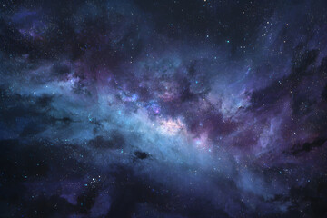 A Mesmerizing Display of te Galaxy Night Sky: Witnes the Celestial Wonders wit Stars, Nebulas, and Cosmi Clouds in this Stunning Atronomical View