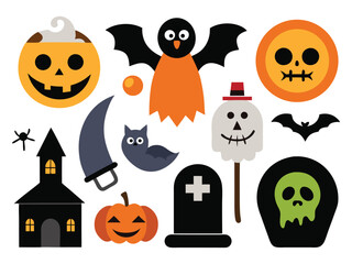 Fototapeta premium Decorative Halloween Sticker Pack for Kids and Party