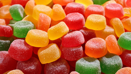 Bunches Of Jelly Sweets Background