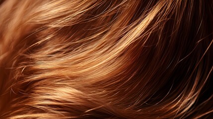 Naklejka premium Close up of auburn hair texture and strands image photo