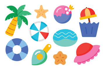 Cute Summer Stickers Bundle for Beach Lovers