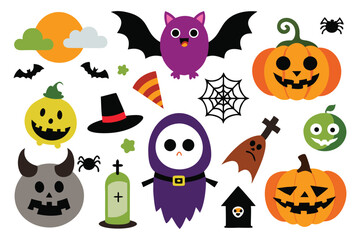 Spooky Halloween Sticker Pack with Pumpkin, Ghost and Lantern