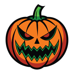 Spooky Pumpkin Illustration for Halloween Party Design