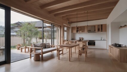 Obraz premium Serene Japanese Garden with Traditional Elements and Tranquil Atmosphere