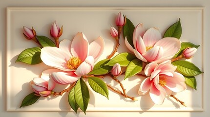 Elegant Purple Flowers and Golden Vines Design