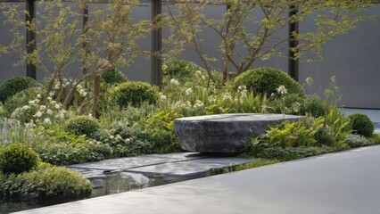 Serene Japanese Garden with Traditional Elements and Tranquil Atmosphere