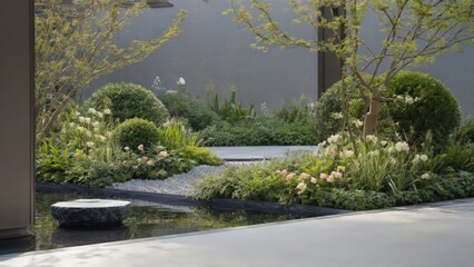 Serene Japanese Garden with Traditional Elements and Tranquil Atmosphere