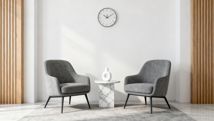 Minimalist Modern Room with Gray Chairs