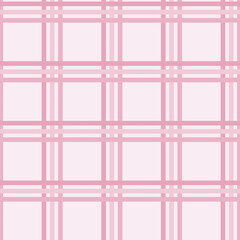 Pastel pink plaid or Gingham check seamless pattern design