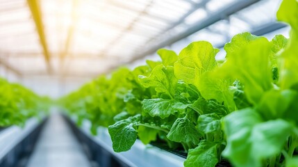 Vertical farming pod in a bright, modern indoor setting, vibrant green plants growing, controlled environment, sustainable food production. 