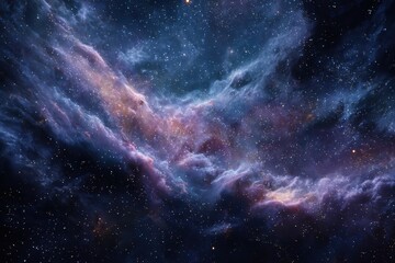 Fototapeta premium Breathtaking view of cosmic clouds filled with colors in deep space revealing the beauty of the universe clearly at night