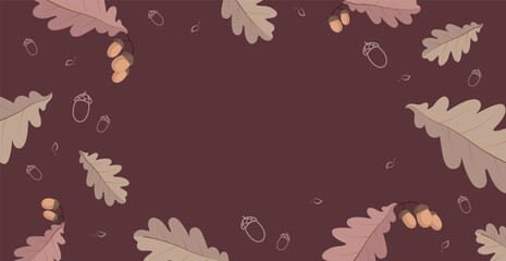Abstract autumn web background template with many different leaves - Vector illustration