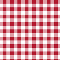 Red white Gingham check seamless pattern design