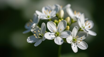Fototapeta premium Close-up of delicate white flowers in bloom capturing nature's beauty