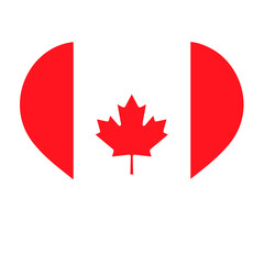 Canadian flag heart love shape PNG
