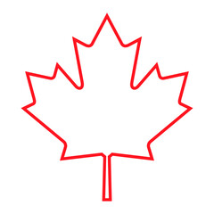Maple leaves red stroke from the Canadian flag icon PNG