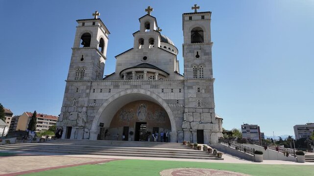 The Cathedral of the Resurrection of Christ in Podgorica, Montenegro, was built in 2013 and is the largest church in the country.