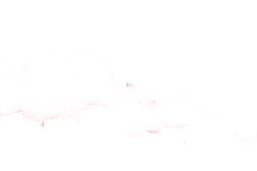 Ethereal pink smoke and clouds, isolated on white transparent background