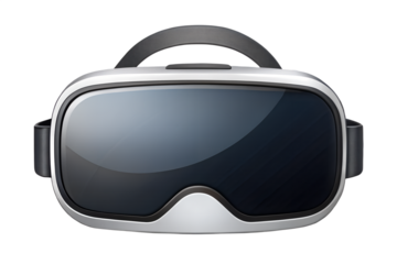 Virtual Reality Headset Isolated White VR Glasses on transparent background