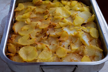 Traditional layered potato casserole
