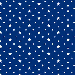 Cute stars seamless pattern design with blue backgrounds