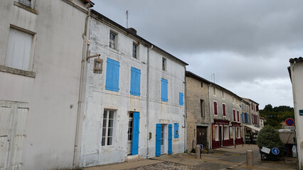 Street with Old Houses in Coulon, Marais Poitevin, France