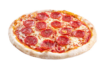 Delicious Pepperoni Pizza isolated on white transparent background