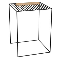 Modern loft style coffee table with metal frame and wooden top. Minimalist industrial design, perfect for living room, office, or stylish interior.