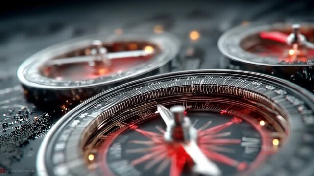 Detailed closeup compass