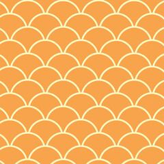 Japanese weave or fish scale seamless pattern design with pastel orange color