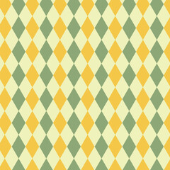 Pastel green and yellow contrast harlequin or diamond seamless pattern design
