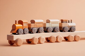 set of wooden train toy