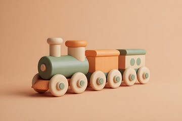 set of wooden train toy