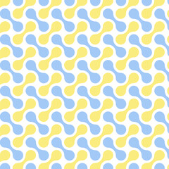 Pastel yellow and blue color Meta balls seamless pattern design