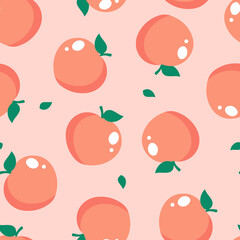 Cute Peach Seamless Pattern