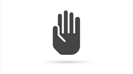 Simple Flat Design Grey Hand Icon, Stop Gesture, Illustration, hand gesture, stop signal