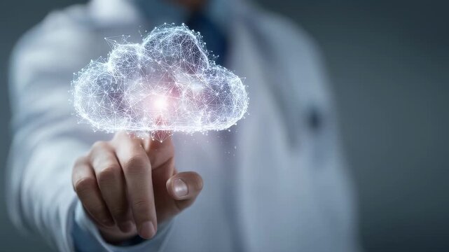 Tech expert managing encrypted contract storage on a cloud platform illustrating reliable blockchain solutions for safe and immutable record keeping.