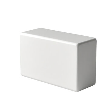 White rectangular box mockup, isolated studio, clean background, product placement
