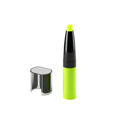 Obraz premium Lime green cosmetic stick with cap, studio shot, clean background, beauty product packaging