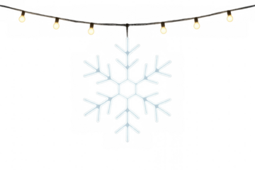 Winter holiday snowflake neon light string garland