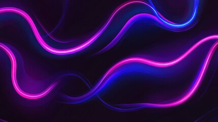 Colorful neon lights flowing in rhythmic waves create a mesmerizing visual effect at night