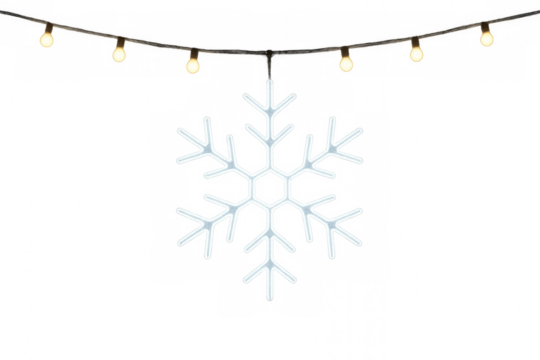 Winter holiday snowflake neon light string garland
