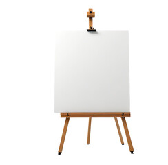 Blank canvas on easel, studio backdrop, art mockup
