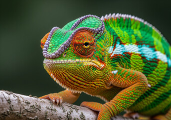 Obraz premium Portrait of a Color-Changing Reptile