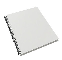 Blank spiral notebook, isolated on black background, for design mockup